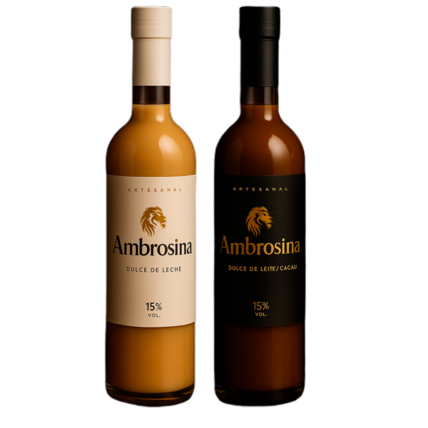 Kit Ambrosina 750ml doce de leite e doce de leite com cacau